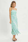 FLORAL PAISLEY PRINT BUTTON-DOWN MIDI DRESS
