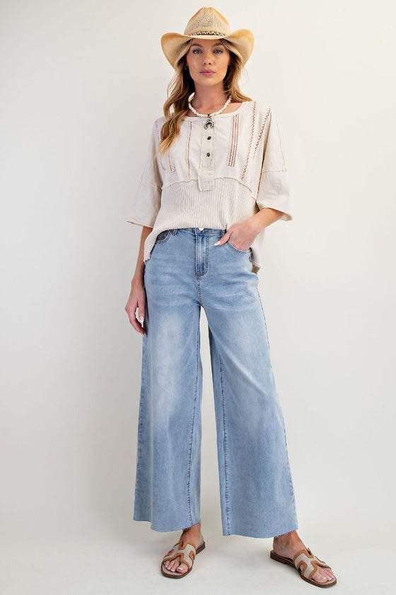 Soft Washed Stretch Denim Pants