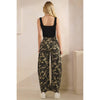 Printed Barrel Jeans with Belt Detail