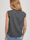 Stirped Muscle Tee - White