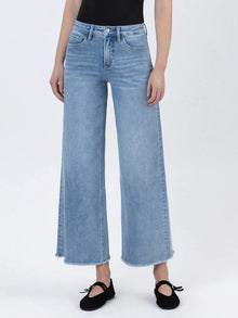  Tummy Control High Rise Ankle Wide Leg Jeans - Lovervet