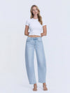 High Rise Light Wash Crop Barrel Jeans