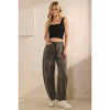 Printed Barrel Jeans with Belt Detail